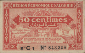 Algeria  P97.a 50 Centimes 1944