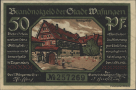 Duitsland - Noodgeld - Wasungen Grab/Mehl.:1384 50 Pfennig 1921