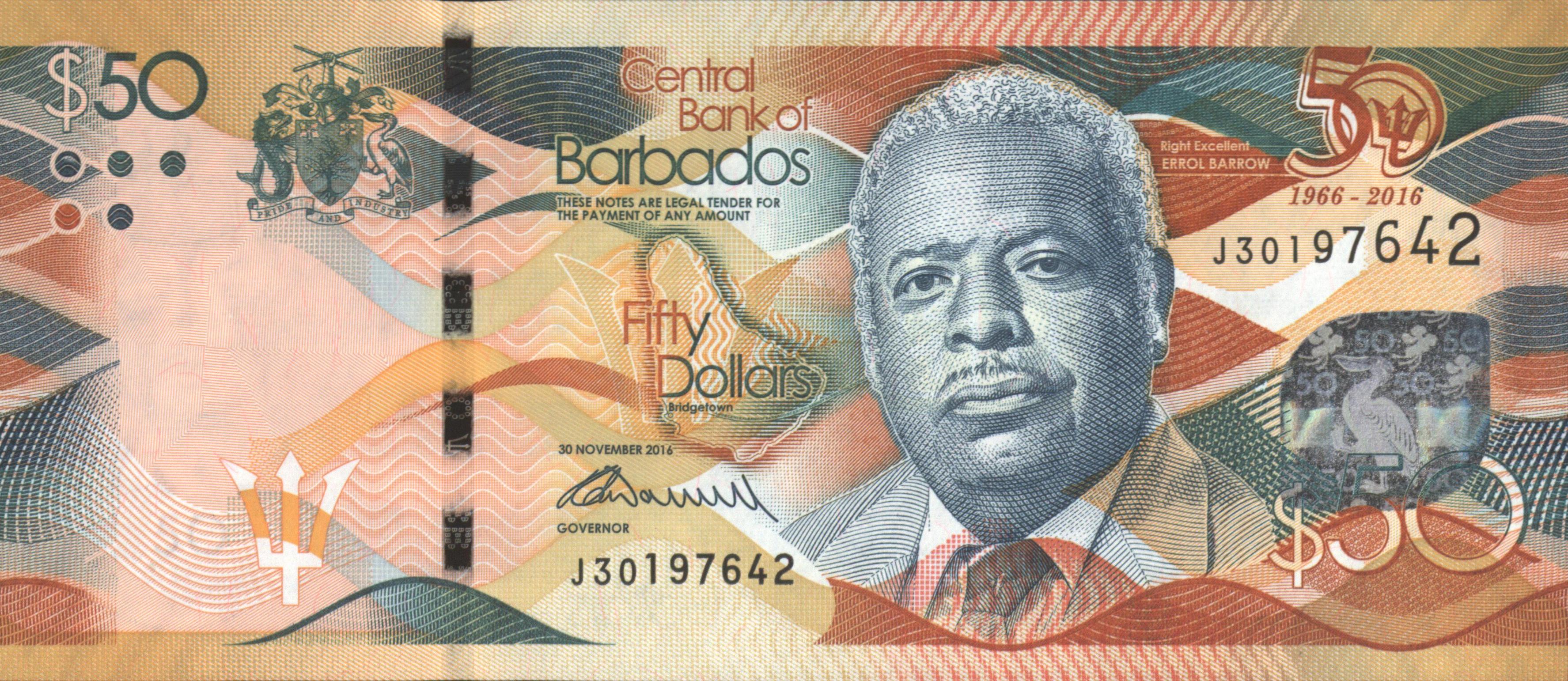 Barbados  P79 50 Dollars 2016 HERDENKINGSUITGAVE