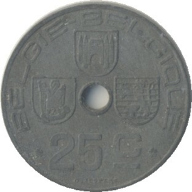België KM132 25 Centimen 1942