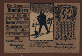 Oostenrijk - Noodgeld - Hochfilzen KK.:382 75 Heller 1921