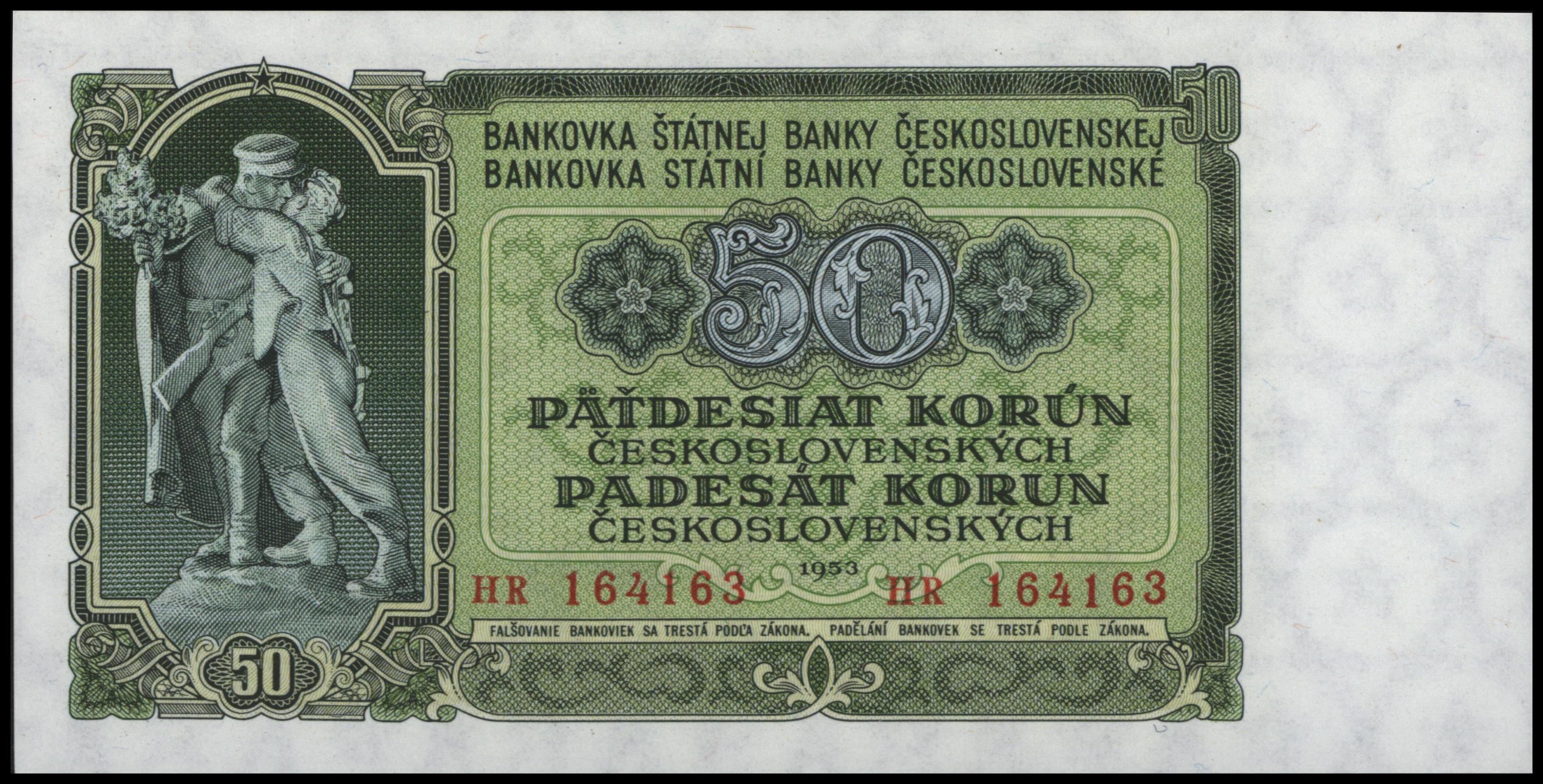 Tsjechoslowakije  P85 50 Korun (Patdesiat) 1953
