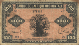 Frans West Afrika - L'Afrique Occidentale  P31.a 100 Francs 1942