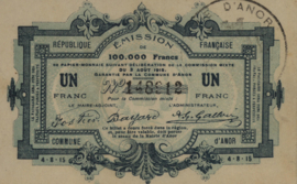 France - Emergency - Anor JPV-59.86 1 Franc 1915