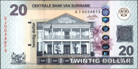 Surinam Dollars PLSD2.3.b 20 Dollars 2010/2019