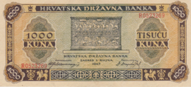 Kroatië  P12.a 1.000 Kuna 1943