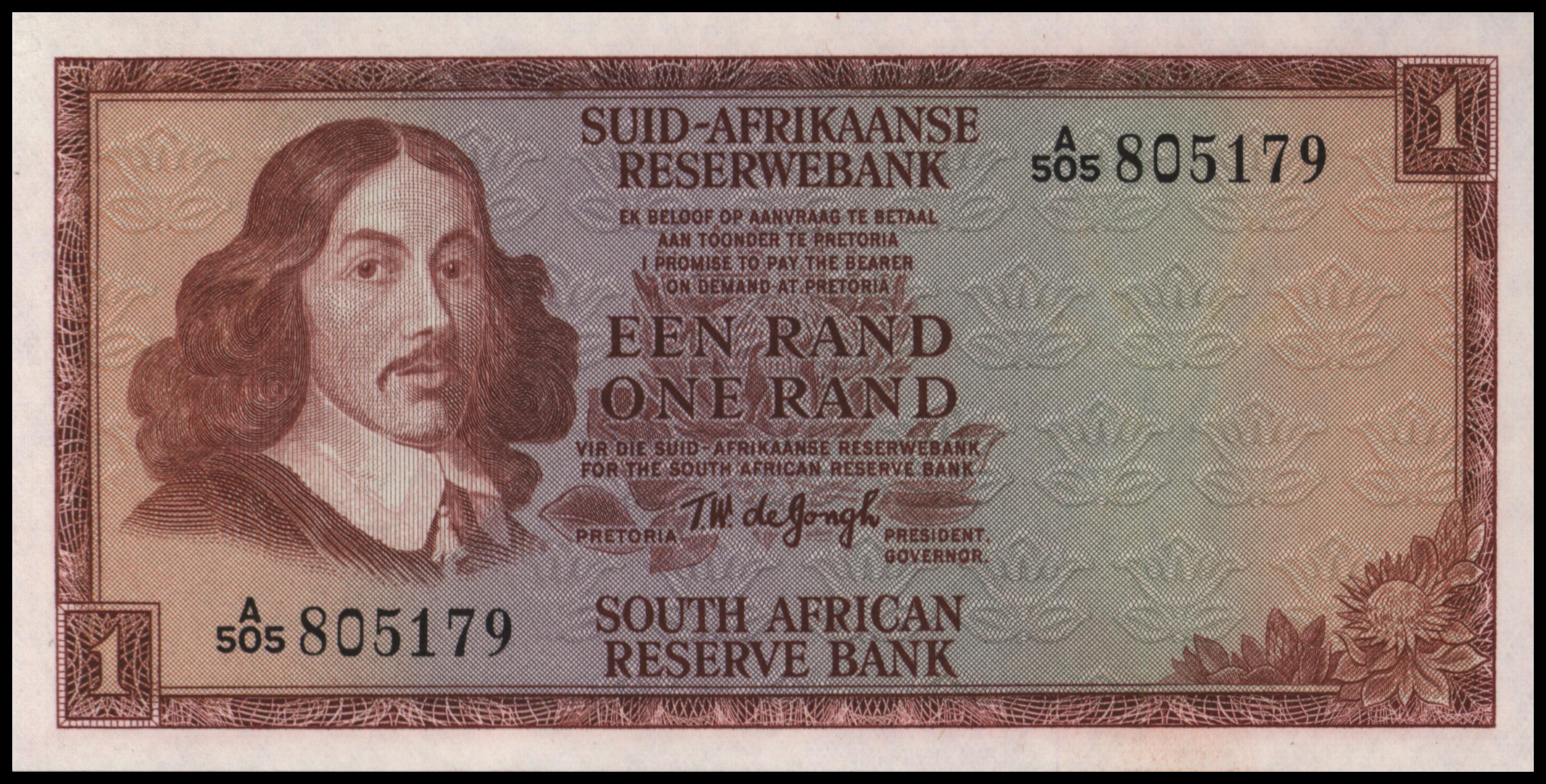 Zuid Afrika P110.b 1 Rand 1966-'67 (No date)