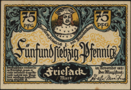 Duitsland - Noodgeld - Friesack Grab.: 396 75 Pfennig 1921