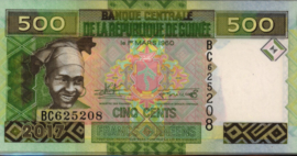 Guinée  P47.b 500 Francs 2017