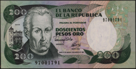 Colombia P429A 200 Pesos Oro 1992