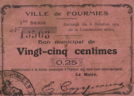 France - Emergency - Fourmies JPV-59.1087 25 Centimes 1914