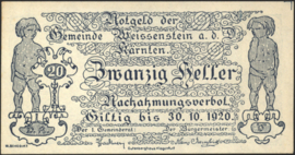 Austria - Emergency issues - Weissenstein an der Drau KK. 1159.I 20 Heller 1920 (No date)