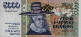 Iceland  P60 5,000 Krónur 2001