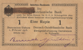 Duitsland - Oost Afrika  P21 1 Rupie 1916