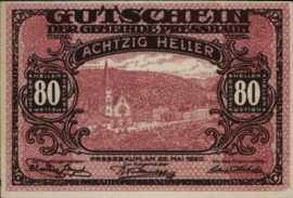 Austria - Emergency issues - Pressbaum KK.:784 80 Heller 1920