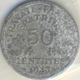 France 50 Centimes KM914 1943