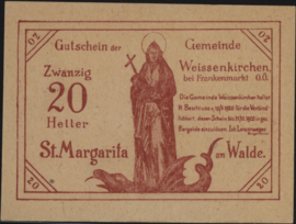 Oostenrijk - Noodgeld - Weissenkirchen KK. 1157.I 20 Heller 1920