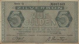 Netherlands  PL21 5 Gulden 1944