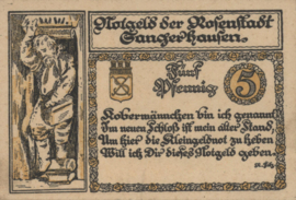 Duitsland - Noodgeld - Sangerhausen Grab/Mehl.:1163 5 Pfennig 1921