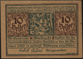 Austria - Emergency issues - Waldzell KK. 1135 10 Heller 1920 (No date)