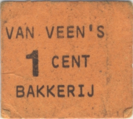 Hellevoetsluis, Van Veen's Bakkerij, Modern  1 Cent ±1980 PL548.1