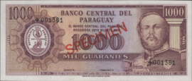 Paraguay   PCS1.a 1.000 Guaranies 1979 SPECIMEN
