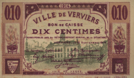 België - Noodgeld - Verviers  10 Centimes 1914