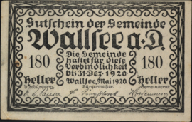 Oostenrijk - Noodgeld - Wallsee KK. 1137 180 Heller 1920