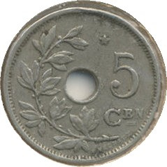 België KM94 5 CENTIMES 1930/31