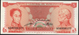 Venezuela  P70 5 Bolivares 1989