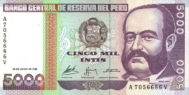 Peru P137 5,000 Intis 1988