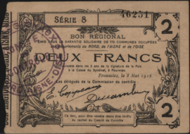 Frankrijk - Noodgeld - Fourmies JPV-59.1118 2 Francs 1916