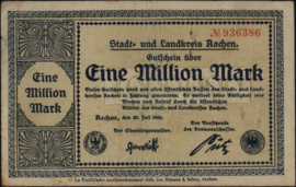 Germany - Emergency issues - Aachen   Keller A.1 1.000.000 Mark 1923