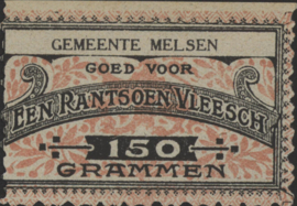 België - Noodgeld - Melsen   NL0.Roze op wit 150 Grammen 1914-'18 (No date)