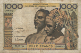 West African States/Ivory coast P103A 1,000 Francs 1959-1980 (No date)