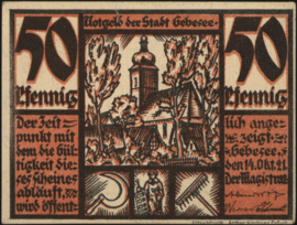 Duitsland - Noodgeld - Gebesee Grab.: 410 50 Pfennig 1921
