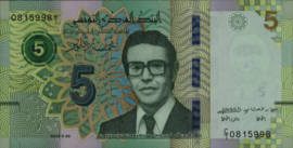 Tunisia  P98 5 Dinars 2022