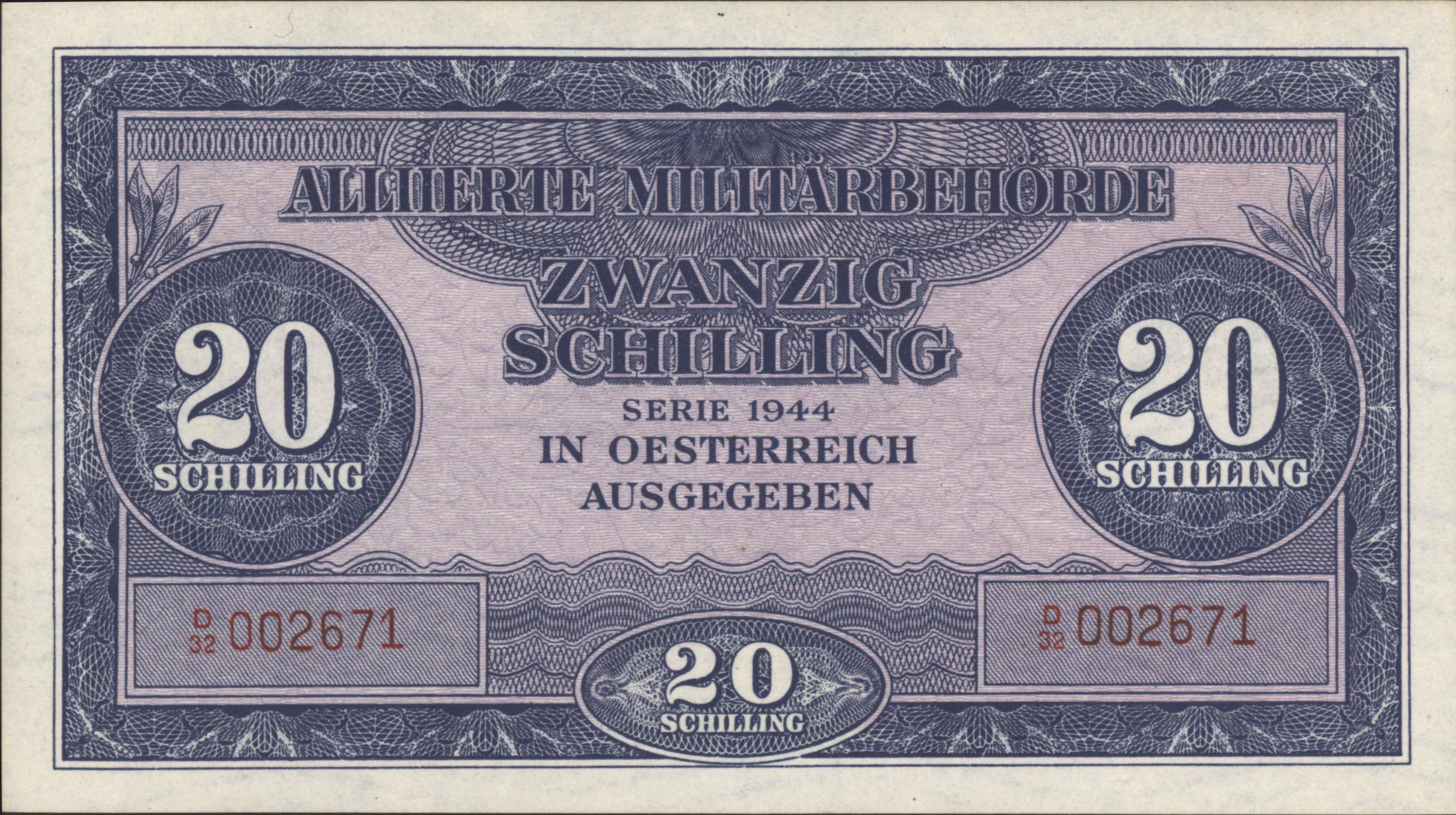 Austria P107 20 Schilling 1944
