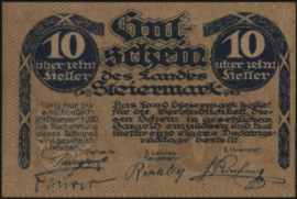 Oostenrijk - Noodgeld - Steiermark KK. 1014 10 Heller 1919