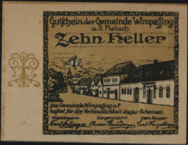 Austria - Emergency issues - Wimpassing an der Pielach KK: 1238 10 Heller 1920