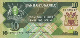 Oeganda  P28 10 Shillings 1987