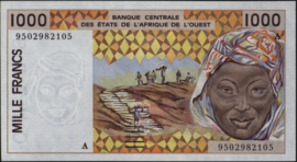 Ivory coast P111A 1.000 Francs 1995