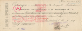 Nederland, Amsterdam, Kwitantie, Twentse Bankvereniging B.W. Blijdenstein & Co., 1909