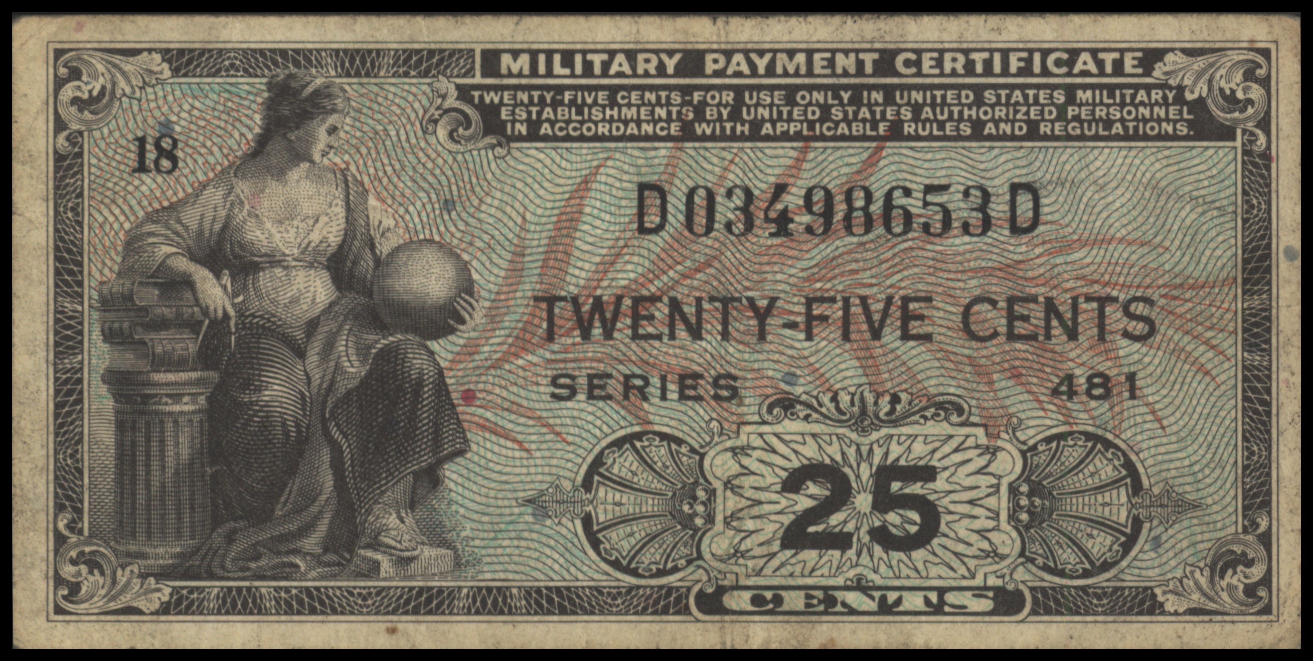 Verenigde Staten van Amerika (VS) - Military Payment Certificate PM24 25 Cents 1951 (No date)