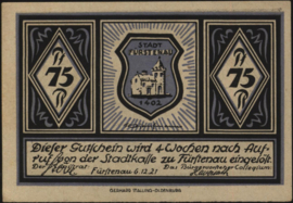 Duitsland - Noodgeld - Fürstenau Grab.: 400 75 Pfennig 1921