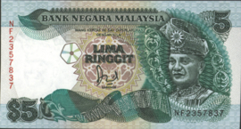 Malaysia  P28 5 Ringgit 1986-98 (No date)