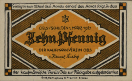 Duitsland - Noodgeld - Oels Grab/Mehl.:1008 10 Pfennig 1922 (No date)