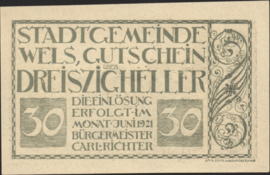 Oostenrijk - Noodgeld - Wels KK. 1167.III 30 Heller 1920 (No date)