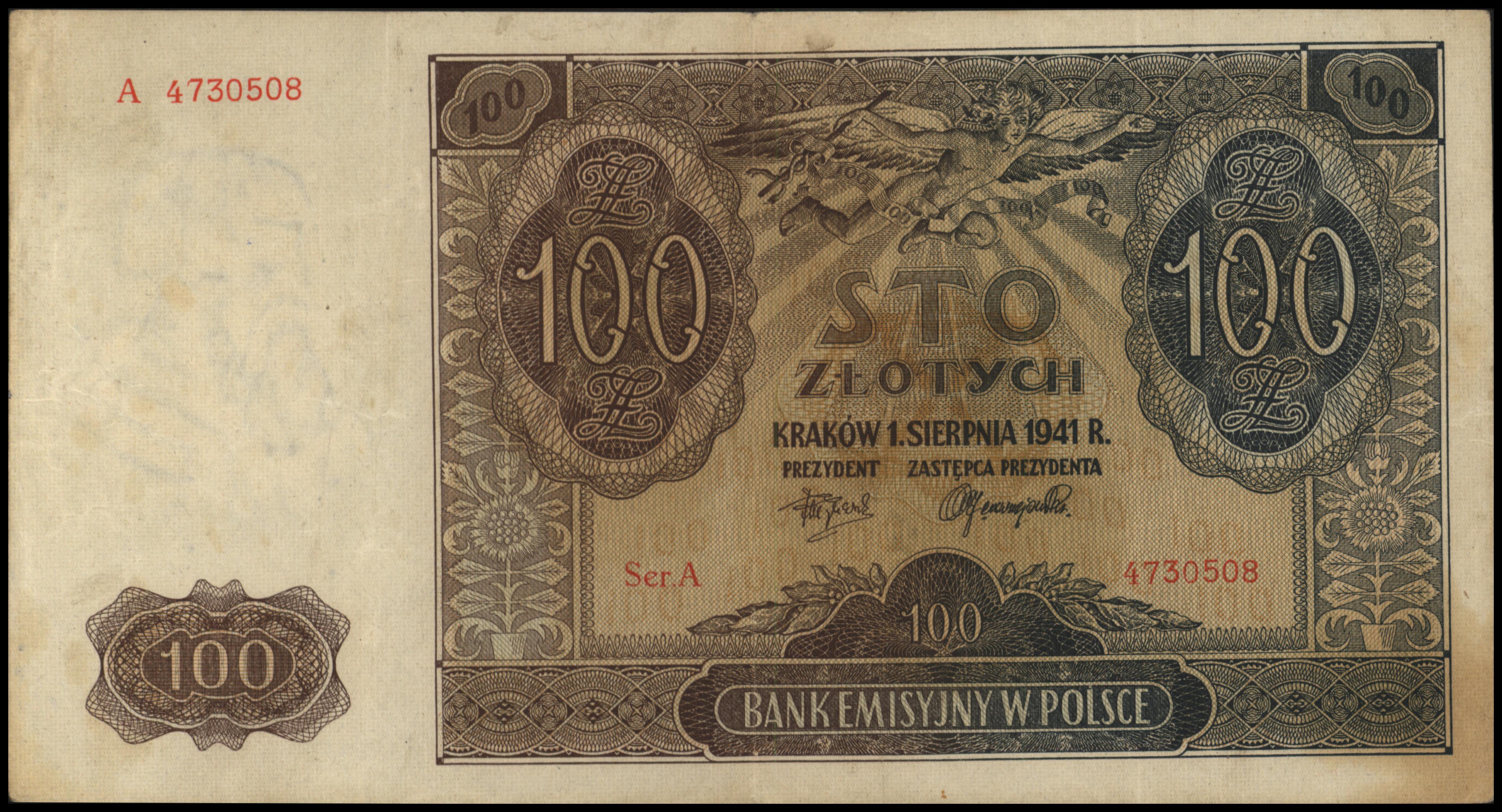 Polen P103.A 100 Zlotych 1941