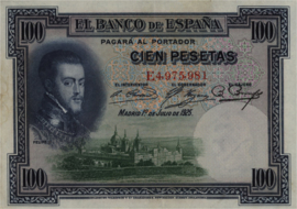 Spanje  P69.c 100 Pesetas 1925